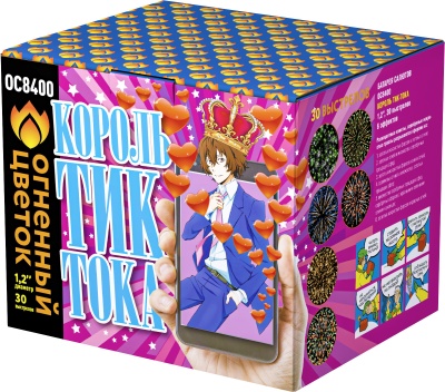 Король Тик-Тока Батарея салютов купить в Кизеле | kizel.salutsklad.ru